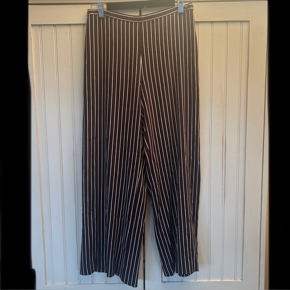 Ralph Lauren Pants - Ralph Lauren Collection Purple Label Brown/ White Pinstriped Silk Pants Sz 6 EUC